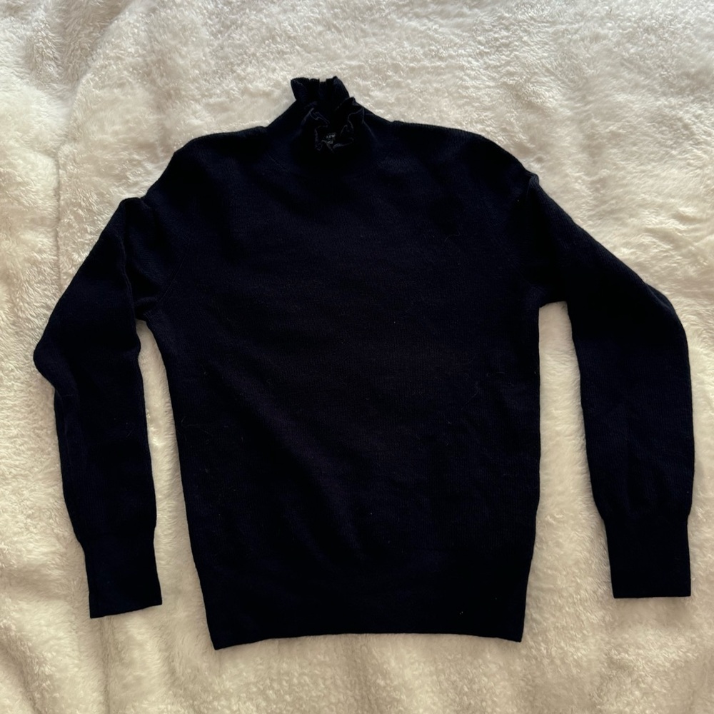 Ruffle mock neck sweater